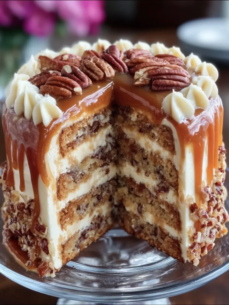 Caramel Pecan Layered Cake First Image