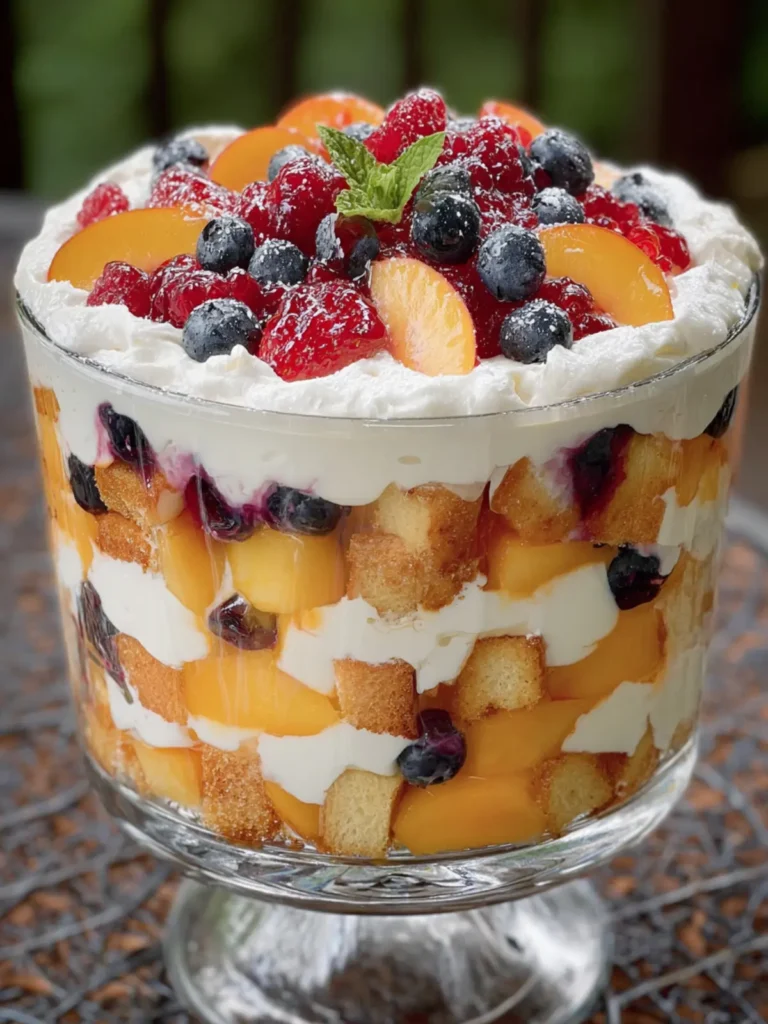 Layered Peach Blueberry Trifle First Image