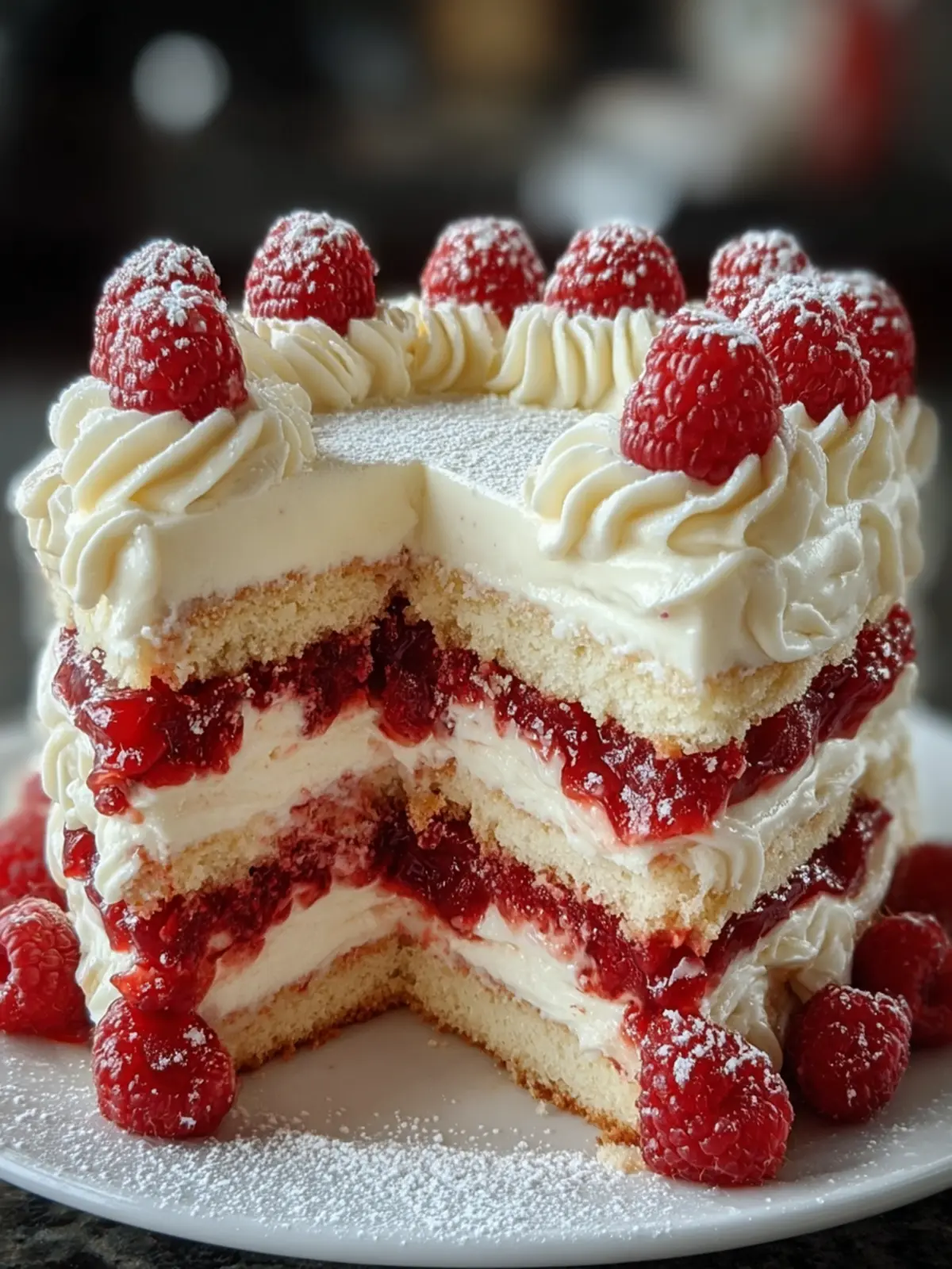 Decadent Raspberry Layer Cake First Image