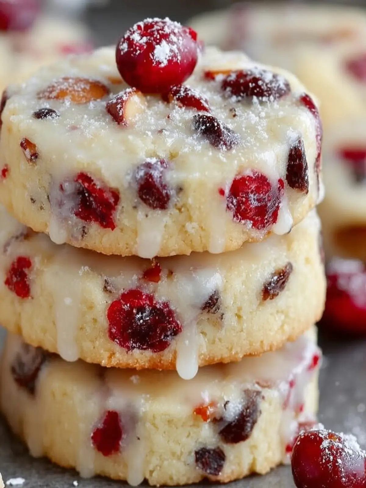 Cranberry Almond Shortbread Cookies First Image
