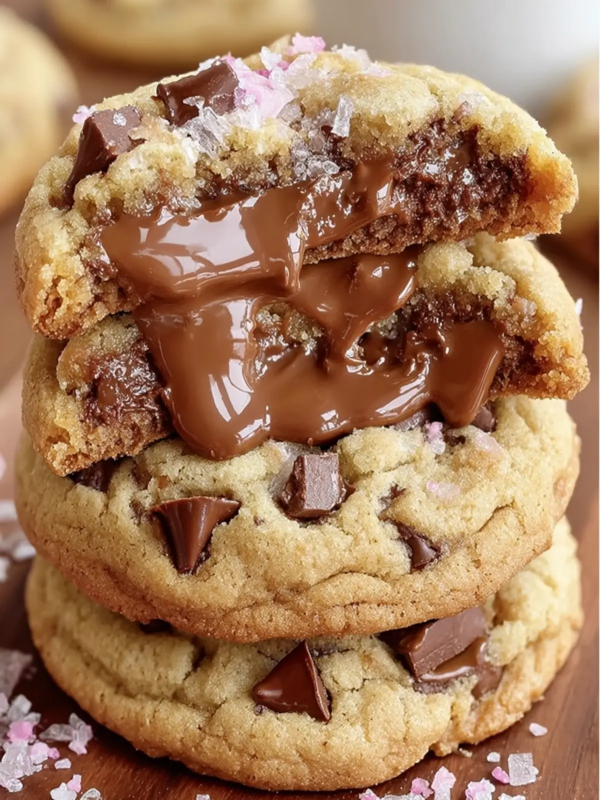 Caramel-Filled Chocolate Chip Cookies First Image