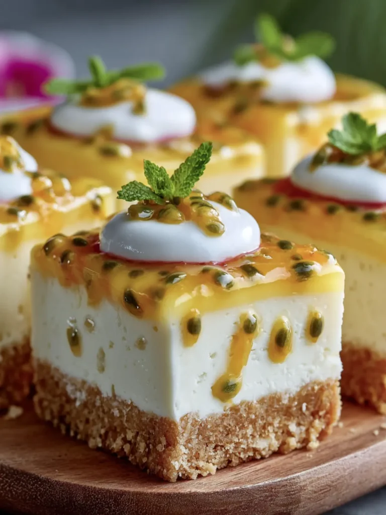 Tropical Passionfruit Cheesecake Bars First Image
