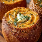 Creamy Pumpkin Alfredo Bread Bowls First Image