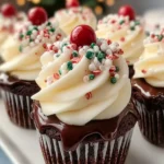 Festive Holiday Chocolate Cupcakes First Image