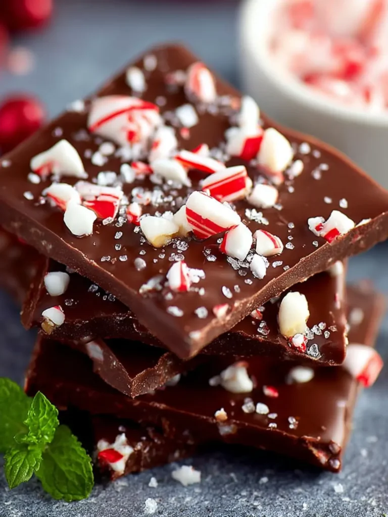 2-Ingredient Dark Chocolate Peppermint Bark First Image