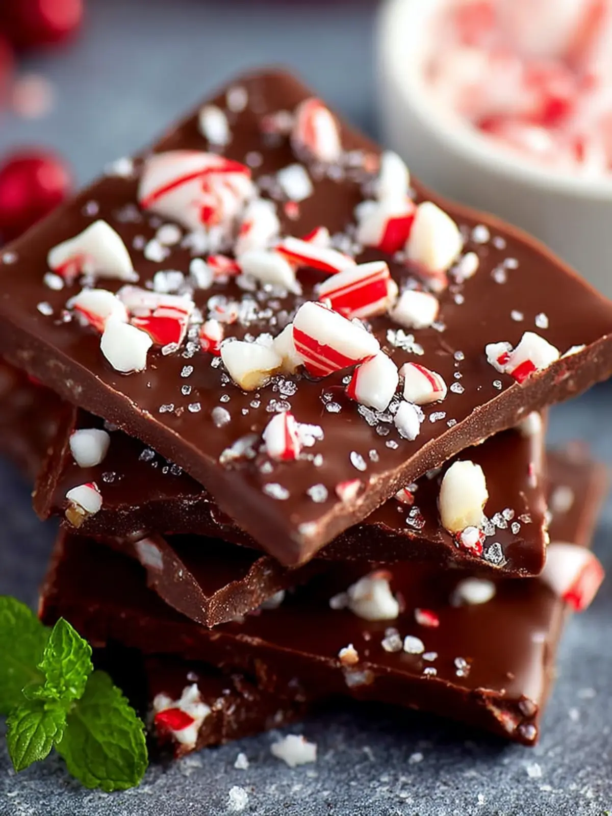 2-Ingredient Dark Chocolate Peppermint Bark First Image