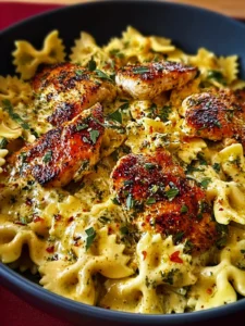 Mozzarella Garlic Butter Chicken Bowties in Cheesy Cream First Image