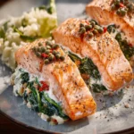 Stuffed Salmon with Spinach, Capers, and Greek Yogurt First Image