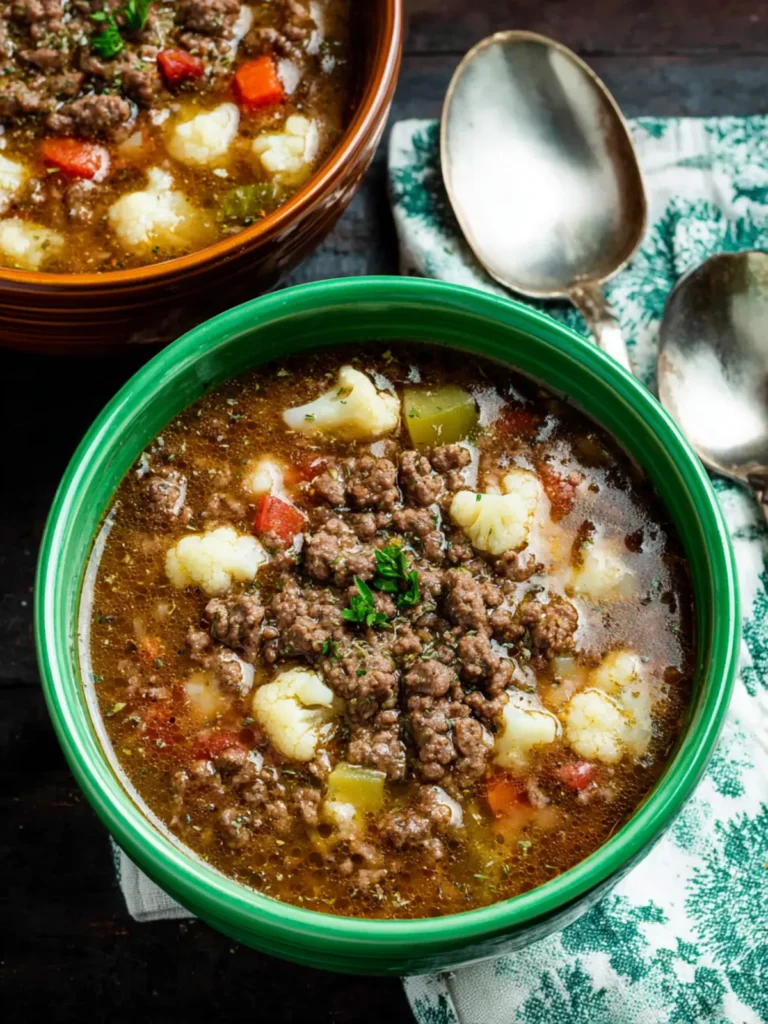 Instant Pot Hamburger Soup (with Cauliflower) First Image