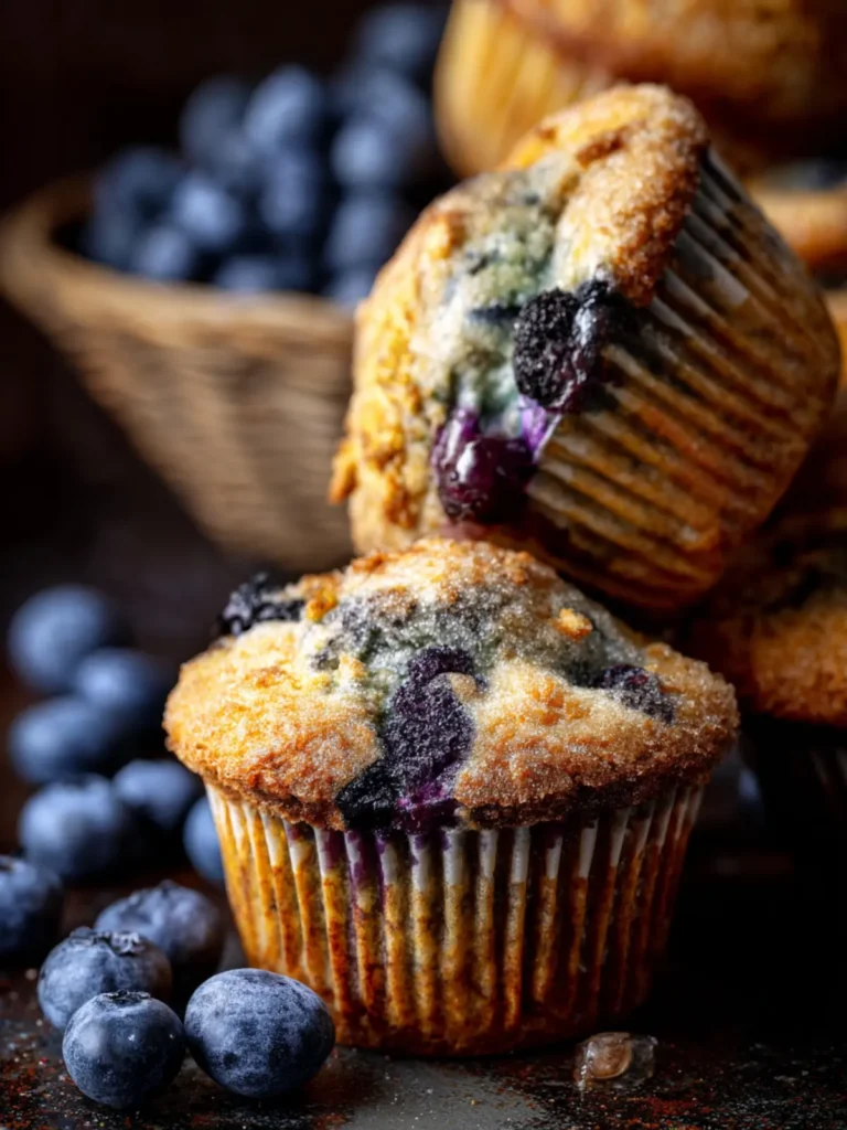 Bakery Style Blueberry Muffins First Image