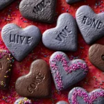 Chocolate Conversation Heart Cookies First Image