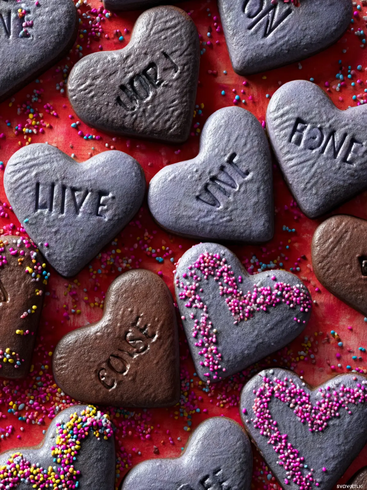 Chocolate Conversation Heart Cookies First Image