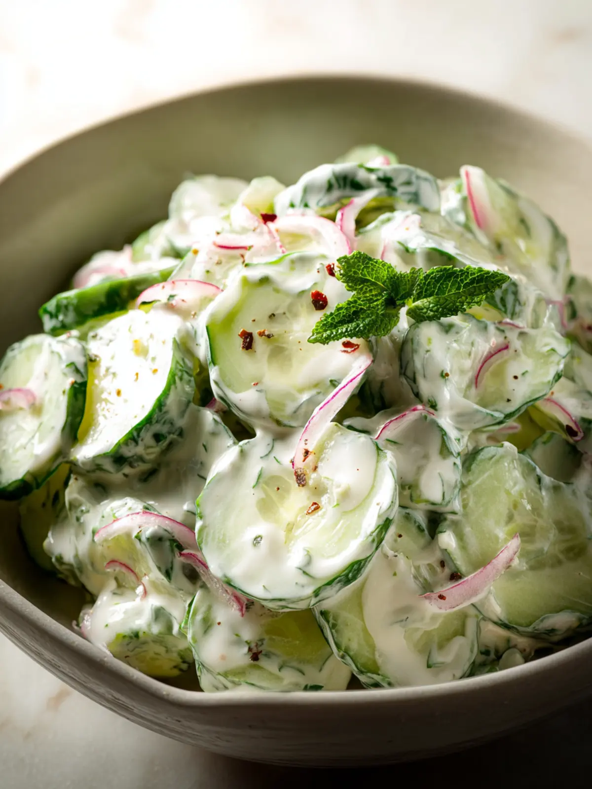 Creamy Cucumber Salad First Image