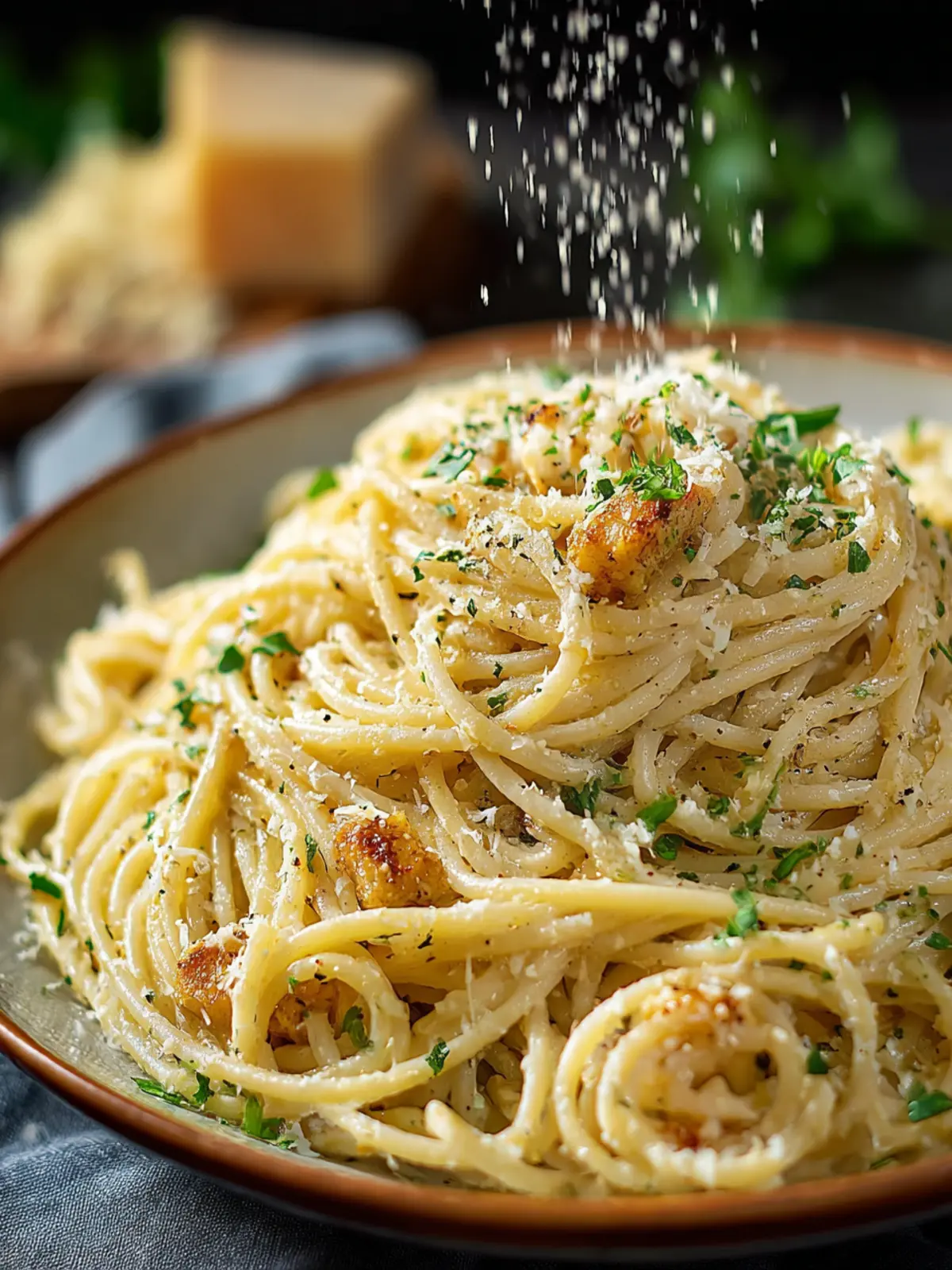 Irresistible Creamy Garlic Parmesan Spaghetti Recipe First Image