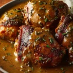 Smothered Chicken Thighs with Gravy First Image