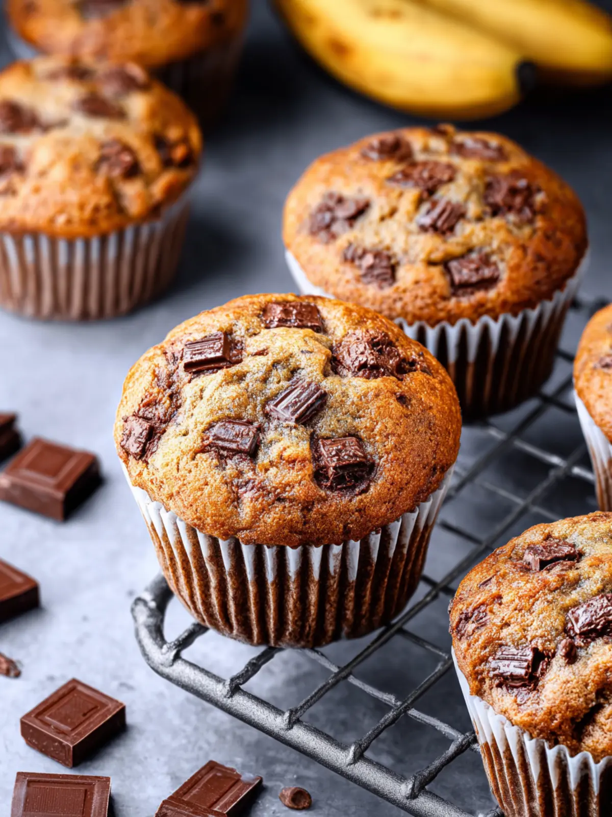 Banana Chocolate Chunk Muffins First Image