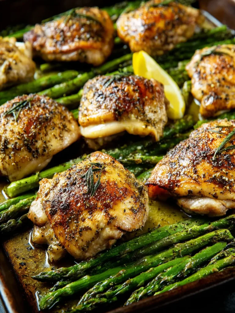 Sheet Pan Chicken Thighs and Asparagus First Image