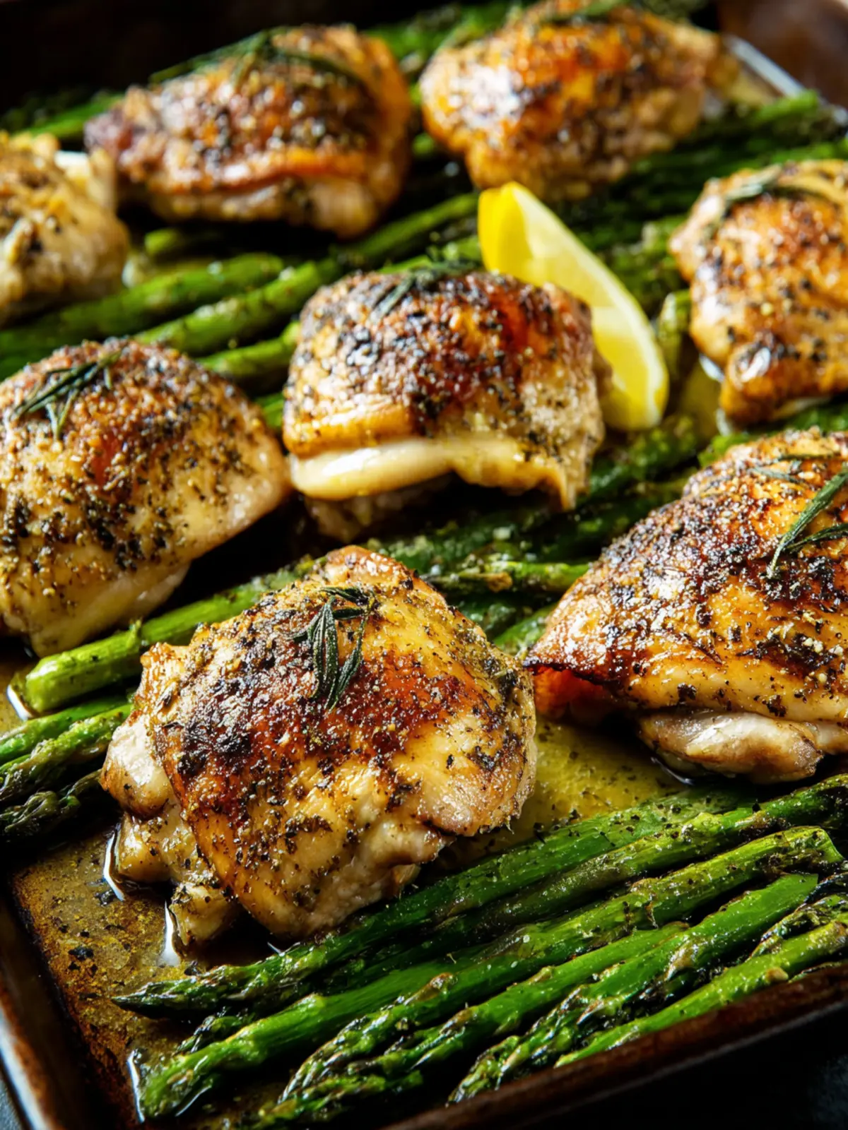 Sheet Pan Chicken Thighs and Asparagus First Image