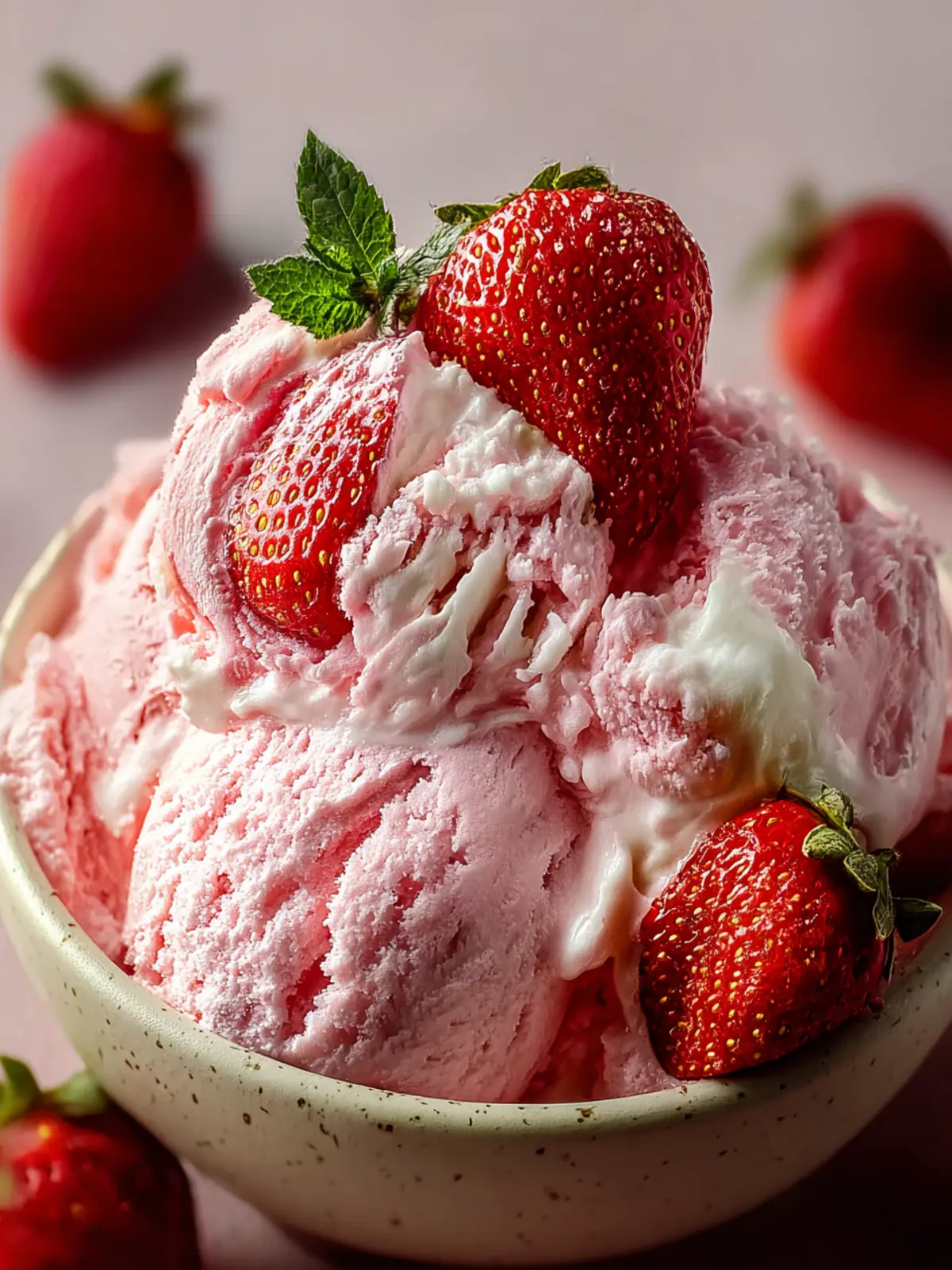 Strawberry Cottage Cheese Ice Cream First Image