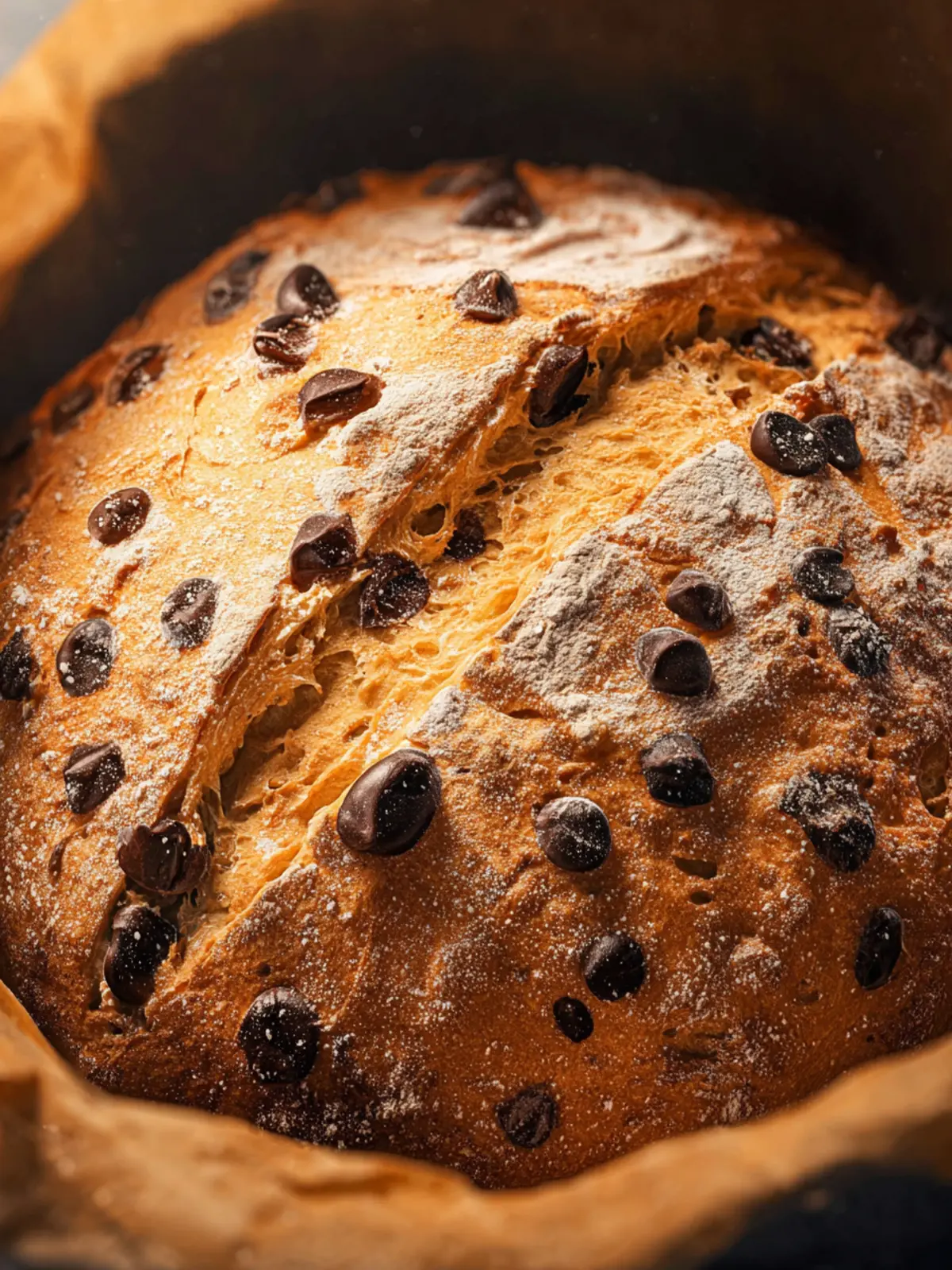 no knead chocolate chip bread First Image