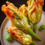 zucchini blossom stuffed ricotta fried First Image